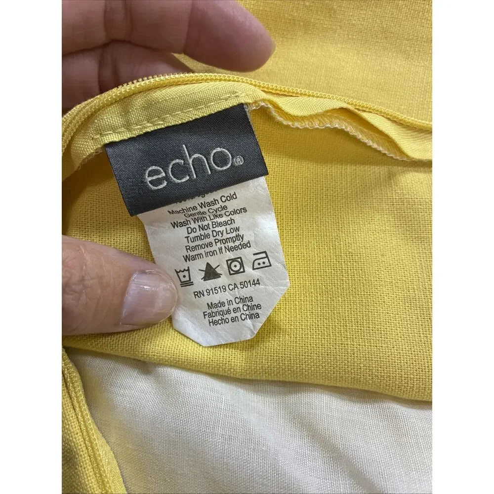 Echo Yellow Chartreuse Embroidered Euro Sham Pillow Cover 26x26 Hidden Zipper